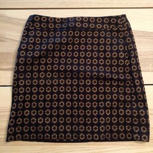Loft Mini Pencil Skirt with Retro Flower Pattern